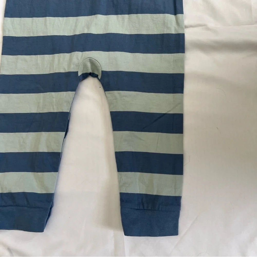 Baby GAP Blue Striped Long Sleeve One Piece Polo Size 18-24 Months